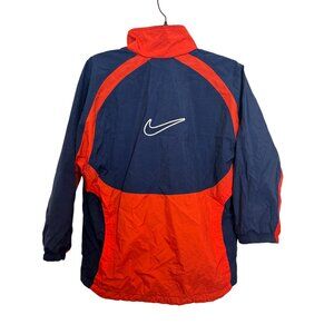 Nike Windbreaker Jacket Boys M Blue/Red Lightweight Full Zip Elastic Cuffs Nylon